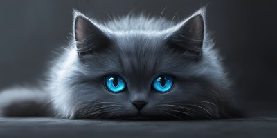 A Gray Cat With Bright Blue Eyes Cat Sharp Fur Ultra Realistic Photorealistic Ar 2 1 Stylize 250 V 6 1 1736428770 Gigapixel Standard 6x