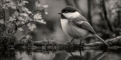A Black And White Photograph Of A Bird Sitting On 3979238f Db3c 4acf A794 B9ae21c94ec7 0 Gigapixel Standard 6x