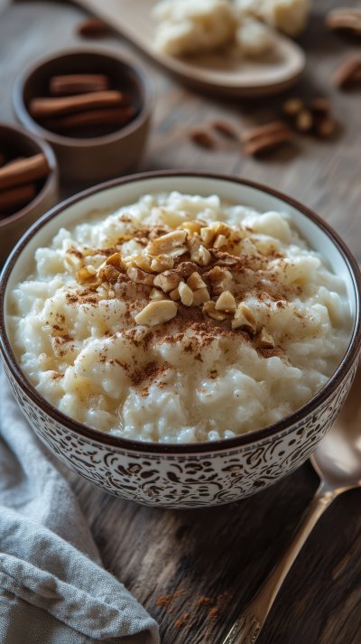 A Bowl Of Rice Pudding Topped With Cinnamon And N 1291549c 9bb5 4aba 9602 Cddd9900fa44 0 Gigapixel Standard 6x