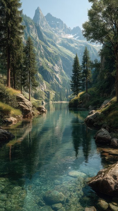 A Calm Lake With Majestic Mountains In The Backgr 3b395349 6f3b 4bc5 B2fb 397a8c915bf4 0 Gigapixel Standard 6x