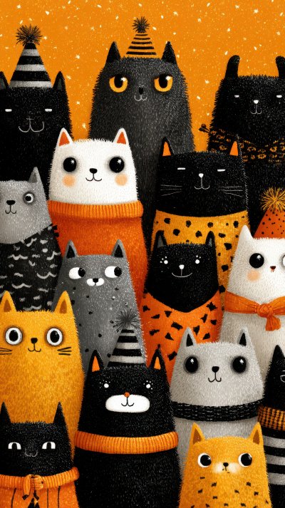 A Charming Halloween Wallpaper Featuring Adorabl C54158d1 8ac6 4a5f B05f 802ee908c042 0 Gigapixel Standard 6x