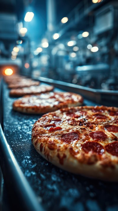 A Conveyor Belt Loaded With Multiple Pizzas Progr 6f15fef3 5c70 4b8a 9344 2bc4c96cf2cd 2 Gigapixel Standard 6x