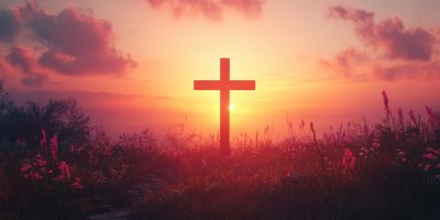 A Cross Silhouetted Against A Vibrant Sunrise On 24b37355 6365 4d9d A876 1bbbbaf6506e 3 Gigapixel Standard 6x