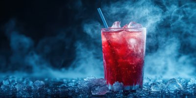 A Cup Of Red Cold Cocktail With Dry Ice Smoke. Co 0d5905ef 7c0c 4e22 8058 105475eb5b13 1 Gigapixel Standard 6x