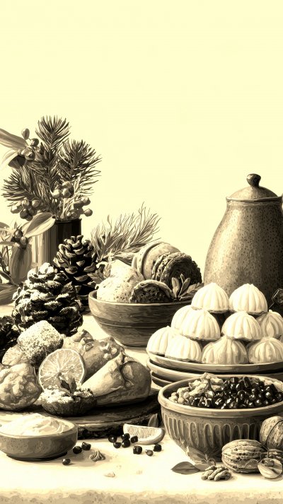 A Festive Table Spread With Christmas Treats. Chri 8f28113c A64e 464c 9a56 961ab8dde902 3 Gigapixel Standard 6x Sepia