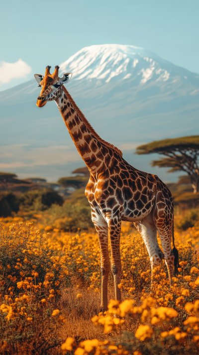 A Giraffe Scape Against The Mt. Kilimanjaro In Keny C7efac22 2de4 4a55 883a 390419867793 3 Gigapixel Standard 6x