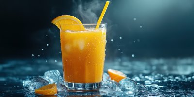 A Glass Of Orange Juice With Ice Cubes And A Stra E99a4688 0b0a 4088 Bb45 09188377a83d 3 Gigapixel Standard 6x