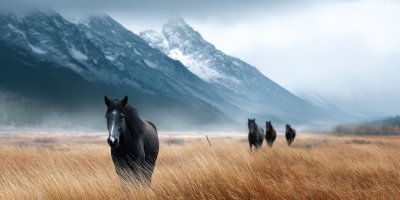 A High Altitude Plateau With A Herd Of Wild Horse 1f3e2855 Aea5 42f0 B11f Dafc51ef97de 2 Gigapixel Standard 6x