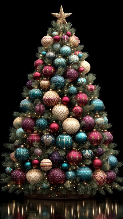 A Majestic Christmas Tree Is Adorned With A Varie 216f5ea3 6c4a 42dd B49e 3bb7876d81c5 2 Gigapixel Standard 6x Stylut