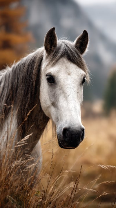 A Majestic White Horse Gazes Thoughtfully Amidst Bad1483c 9fd7 4885 Bc68 12b4f48cb821 1 Gigapixel Standard 6x