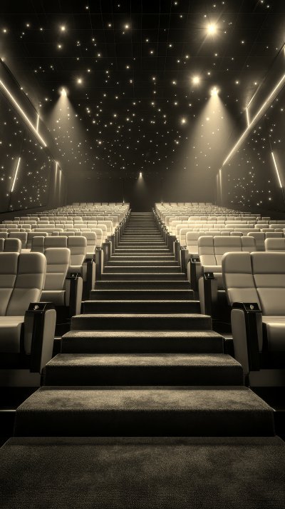 A Movie Theater With Pink Seats And Blue Carpet. 98bb4d6b 79d4 47ca Bfee 02cb7848f7ce 0 Gigapixel Standard 6x Sepia