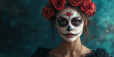 A Portrait Of An Attractive Woman With Sugar Skul 206150ae 07a6 489f A38c 2887bed068b6 3 Gigapixel Standard 6x