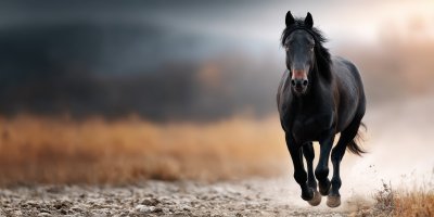 A Powerful Black Horse Runs Across A Dirt Track I B13fe448 66fd 4984 Bf74 63010ae98209 2 Gigapixel Standard 6x