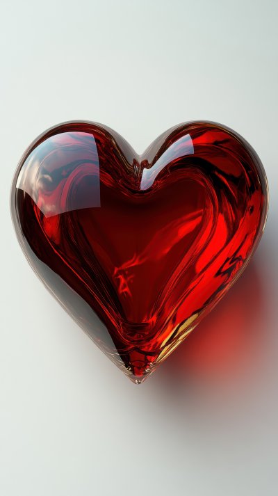 A Red Glass Heart On A White Background St. Valenti 740616f4 0c9d 48ad A1b3 5f4793209f50 1 Gigapixel Standard 6x