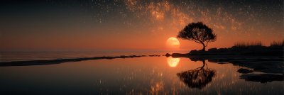 A Serene Night Landscape Featuring A Glowin 07c7fa8a 8707 4a06 A076 2eb59b14e389 2 Gigapixel Standard 6x