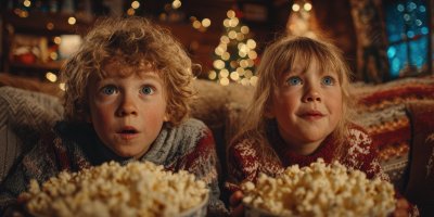 A Young Brother And Sister Eating Popcorn And Watc 4b492851 C3f5 4c69 8841 6f449186cbee 3 Gigapixel Standard 6x