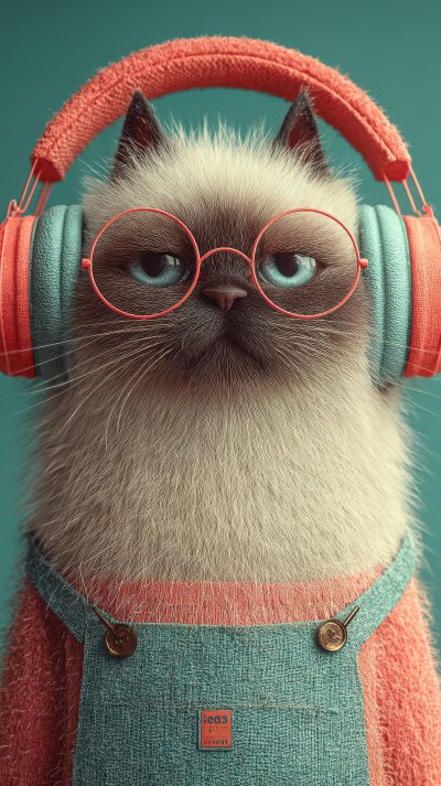 Adorable 3d Ragdoll Cat Dj With Oversized Headpho 8a2b56b3 453a 40de 994c 34e6569baaa4 1 Gigapixel Standard 6x