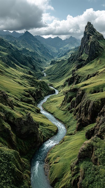 Aerial View Of A Beautiful Valley With A Scenic R 71f69777 F24d 4952 8a46 F971736db789 0 Gigapixel Standard 6x