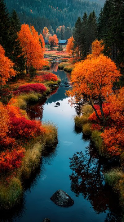 Aerial View Of Fast River In Beautiful Orange And 3a2450ee E422 4e20 Aa15 545fc0ccf54b 3 Gigapixel Standard 6x