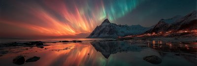 Aurora Borealis Over The Snowy Mountains Fr 2c7492d1 A8cd 4af9 944e Dd36160ac6ff 2 Gigapixel Standard 6x