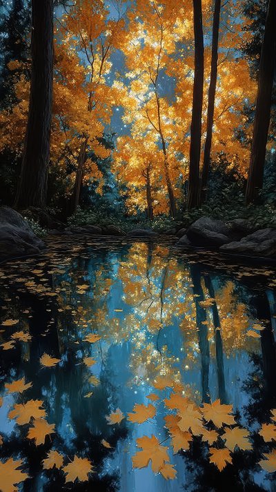 Autumn Leaves On Hardwood Trees Looking Skyward. 8a31ce32 B7eb 44bb 8cea 540675dcc06f 1 Gigapixel Standard 6x