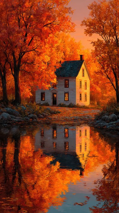 Autumn Leaves On Trees In Front Of House. Autumn 055cea5a 428c 4c7c Bfce 36fe68a62cc1 3 Gigapixel Standard 6x