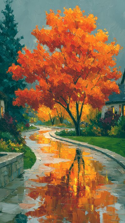 Autumn Park In September On A Rainy Day Path With Eb2a6b60 F095 44ab 9c04 03f200b9b953 3 Gigapixel Standard 6x Tealorange