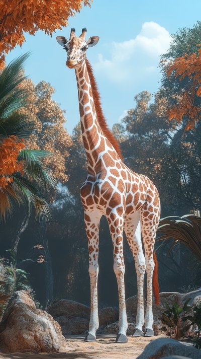 Back View Of A Giraffe In Savanna Africa. Giraffe. 987ad7bb B073 4721 97be 1aeea9394c98 3 Gigapixel Standard 6x