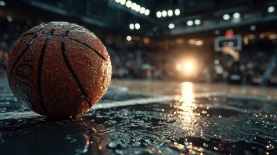 Basketball In The Spotlight On A Court. Sport Bac 2ae2dbe2 4090 4be7 B794 0463a3636990 3 Gigapixel Standard 6x