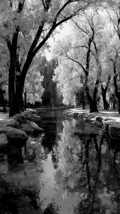 Beautiful Autumn Landscape. Old Big Trees With Br 52f266f6 5699 4897 B539 7bd06f43a435 2 Gigapixel Standard 6x Bw