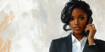 Beautiful Black Business Woman Talking E91e7871 36f8 4f57 9f22 94921ecf0d34 3 Gigapixel Standard 6x