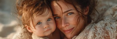 Beautiful Young Mom And Her Cute Baby In Bed. Cute 25eccb46 26ea 4ca1 8916 8089628a7ff4 0 Gigapixel Standard 6x