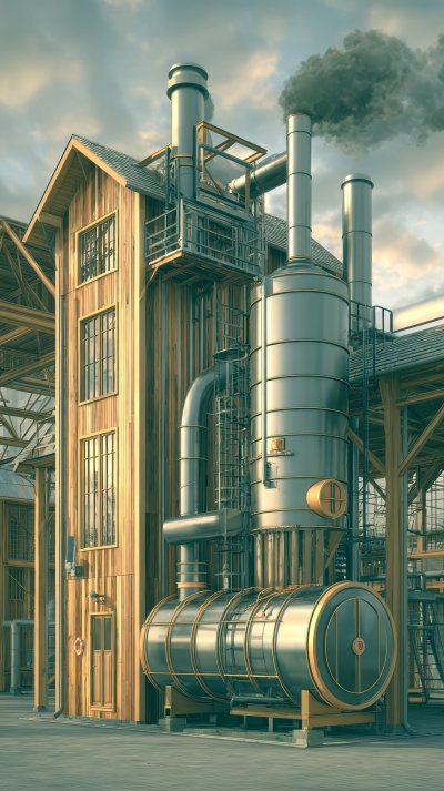 Bio Fuel Boiler. Wood Factory. Ultra Realistic. P 6d331545 24ce 4e44 B49f 295f63bb9dd2 0 Gigapixel Standard 6x Tealorange
