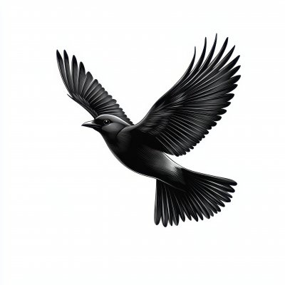 Black Bird Soaring Wings Spread White Backgr D00e0722 59d3 44d8 8d18 Ded00029eeb4 3 Gigapixel Standard 6x