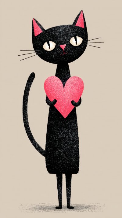 Black Cat With Heart. Halloween Icon Set. Illust Def18c87 D4d3 4ea0 840a Bd190effccf1 3 Gigapixel Standard 6x