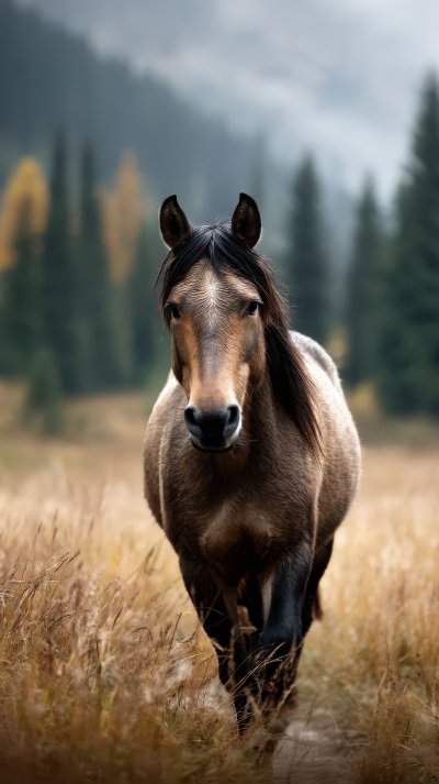 Buckskin Stallion Wild Horse Descending While Cha 148ff84d 0171 4248 Ae72 8335eebdd3a5 2 Gigapixel Standard 6x