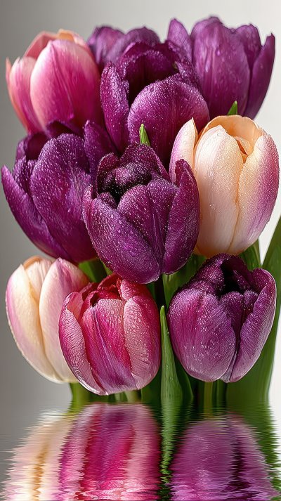 Bunch Of Purple And Pink Tulips Isolated On White 6a275f17 539c 4e8f 874c 4d3d9228a0c3 2 Gigapixel Standard 6x
