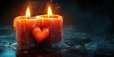 Burning Candle With Two Hearts. Candles With Hear E27ade8e Eb5f 407d A07e E234debf3e9e 1 Gigapixel Standard 6x