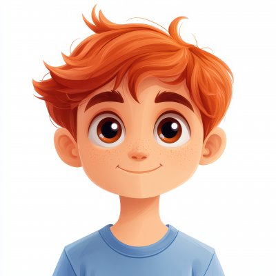 Cheerful Cartoon Boy With Red Hair And Blue Shirt 72d7d93b 567b 42ee Ace9 59465a98f5f6 1 Gigapixel Standard 6x