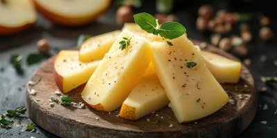 Cheese Garnished With Pear Slices And Sprinkled. C2d22faa 1c22 4bac 9cdf F0ca86645c6c 0 Gigapixel Standard 6x