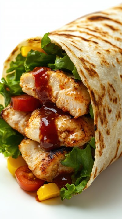 Chicken Wrap With Barbecue Sauce Isolated On Whit 49a649e4 C137 483e B749 260e06960fce 3 Gigapixel Standard 6x