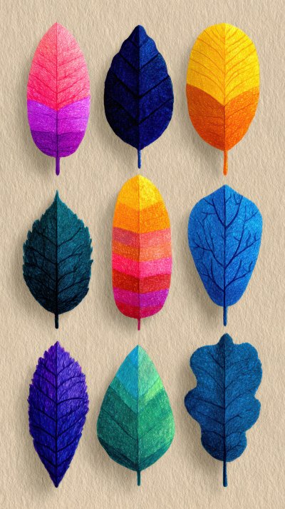 Childlike Crayon Illustration Of Vibrant Leaves 9049e520 D071 4a2d 9059 120fe65f4da8 3 Gigapixel Standard 6x