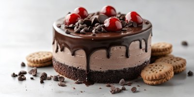 Chocolate Ice Cream Cake With Biscuits Isolated. 163b2142 0f05 4171 A35b 4459dd1d6512 1 Gigapixel Standard 6x