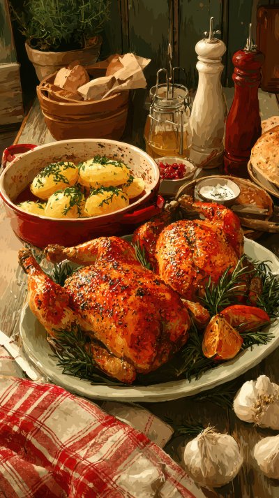 Christmas Food Baked Chicken. Preparing For A Fest 682a7bd4 Af63 40e5 9708 C816decf83f2 3 Gigapixel Standard 6x