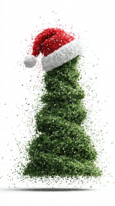 Christmas Tree Made Of Green Confetti With Santa 35761ec8 E9e3 4f43 A6b5 Aa13ac65a6f6 3 Gigapixel Standard 6x