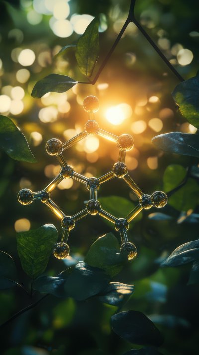 Close Up Of A Molecular Structure Amid Lush Ae912cb2 1133 47bc Adfd 675da375c1a0 1 Gigapixel Standard 6x