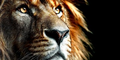 Close Up Of Lion Head On Dark Background. Lion. Ul 3d12bc9d 0484 4c26 Ba8f A4f64792d778 3 Gigapixel Standard 6x Hc