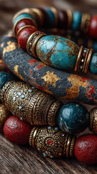 Close Up View Of Pile Of Bohemian Bracelets. Jewe C73dbeb8 A1f0 4447 B63d 31696ee052de 3 Gigapixel Standard 6x