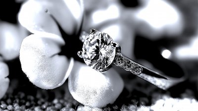 Close Up Of Diamond Ring With White Flower Sunlig 61e782e5 1b79 4be5 B21b Ca802358e7aa 0 Gigapixel Standard 6x Silver