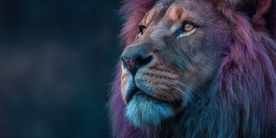 Colorful Lion Profile On Dark Background Majestic E2777bce 3b0c 4c1a 8255 6d86042b7037 1 Gigapixel Standard 6x